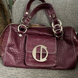 Charles David Crocodile leather clutch bag